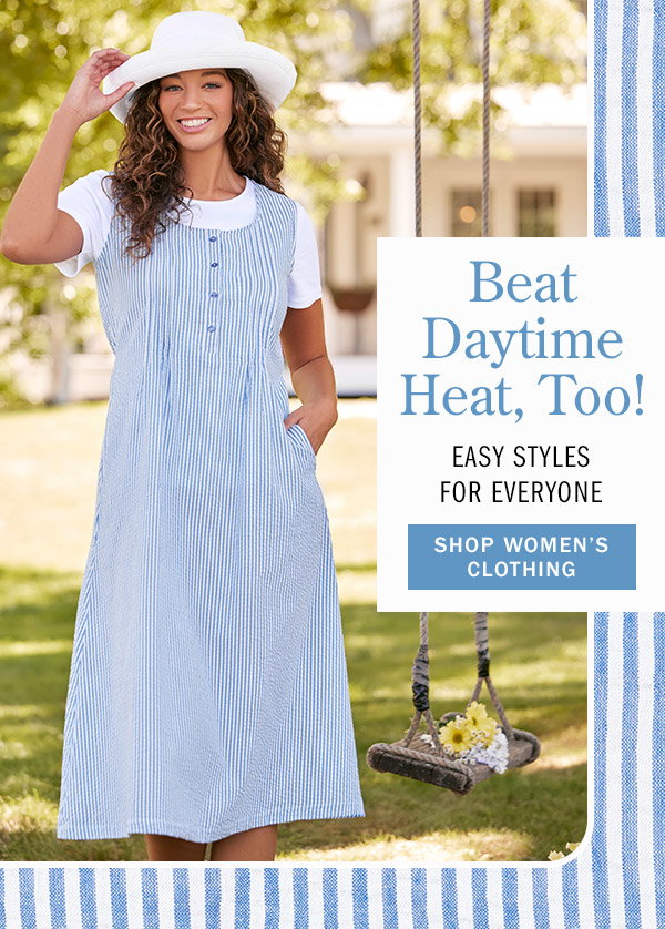 Beat Daytime Heat, Too! Easy Styles For Everyone. Shop Women's Clothing. Seersucker Pintuck Jumper
