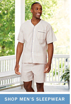 Shop Men's Sleepwear. Men's Striped Cotton Seersucker Short Pajamas