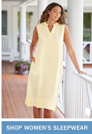 Shop Women's Sleepwear. Lightweight Cotton Seersucker Nightgown