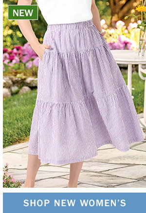 Shop New Women's. New: Women's Cotton Seersucker Tiered Midi Skirt