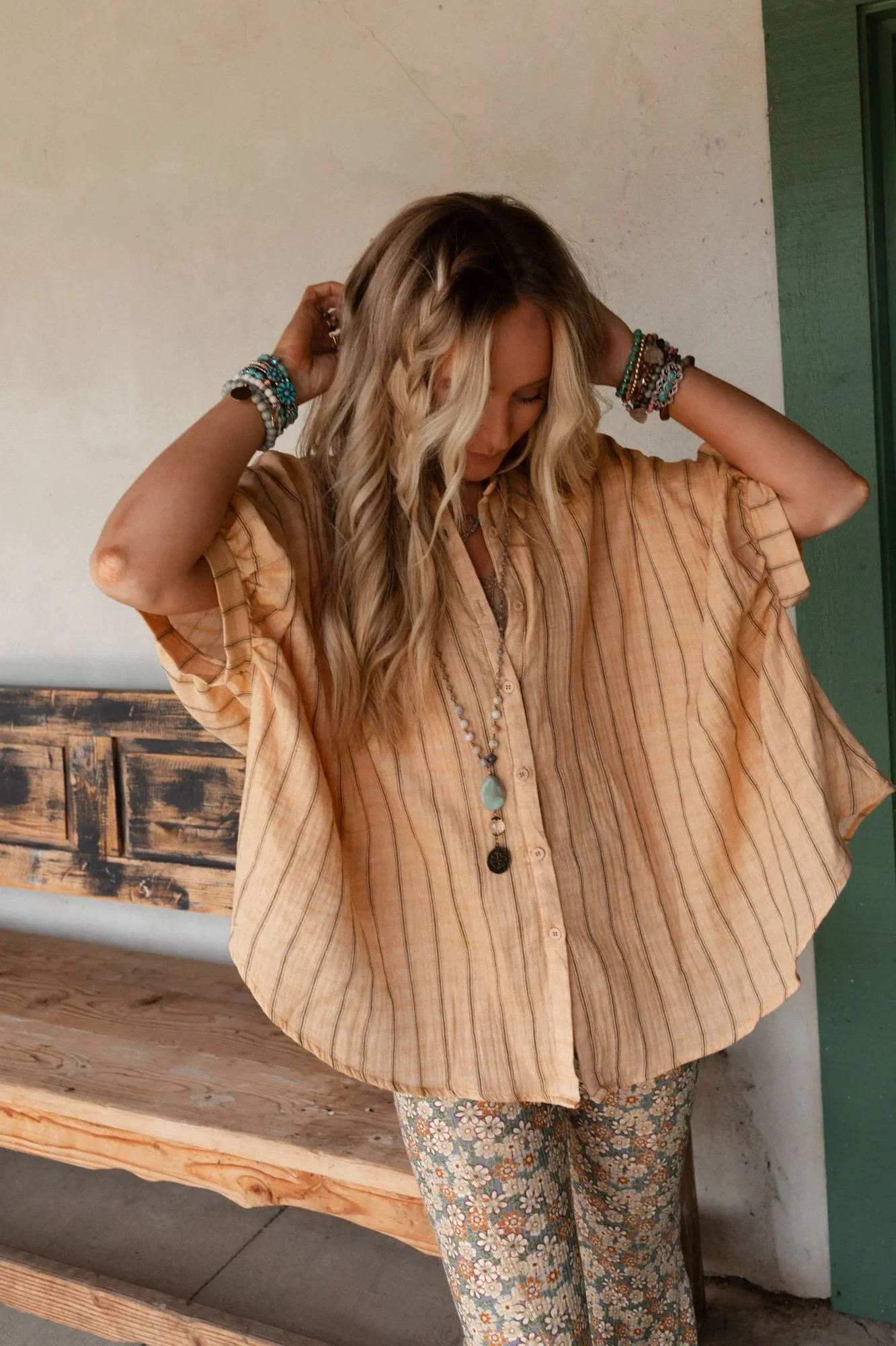 Image of Easy Breeze Striped Top - Melon