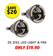 2x 2in1 LED Light & Fan