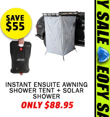 Instant Ensuite Awning Shower Tent + Solar Shower