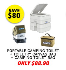 Portable Camping Toilet + Toiletry Canvas Bag + Camping Toilet Bag