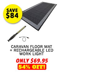 Caravan Floor Mat + Rechargeable LED Work light