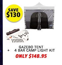 Gazebo Tent + Illuminator 4 Bar Camp Light Kit