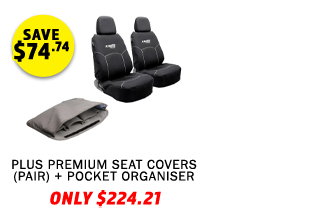 Plus Premium Seat Covers (Pair) + Pocket Organiser