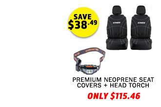 Premium Neoprene Seat Covers + Head Torch