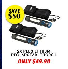 2x Plus Lithium Rechargeable Torch