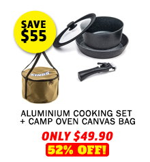 Aluminium Cooking Set + Camp Oven Canvas Bag
