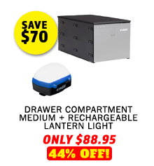 Drawer Compartment Medium + Rechargeable Lantern Light