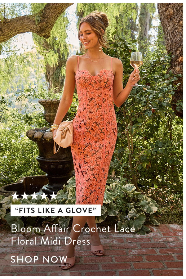 Bloom Affair Crochet Lace Floral Midi Dress