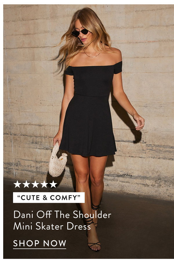 Dani Off The Shoulder Mini Skater Dress
