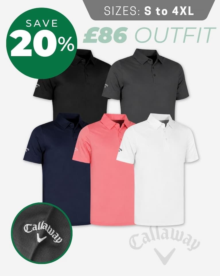Callaway Golf Mens 2026 SwingTech Solid Stretch Moisture Wicking Polo Shirt