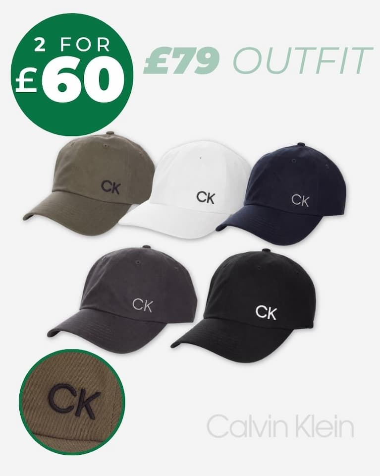 Calvin Klein Mens Cotton Twill One Size CK Logo 6 Panel Golf Cap