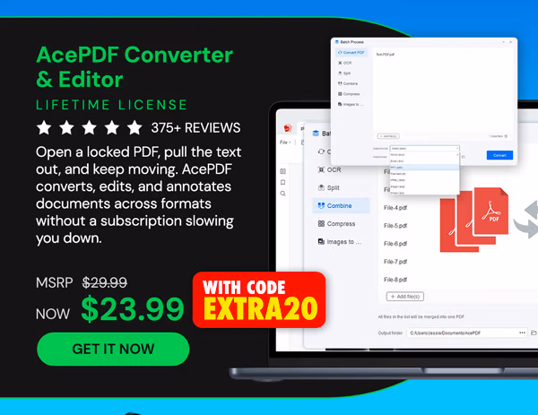 AcePDF Converter & Editor: Lifetime License