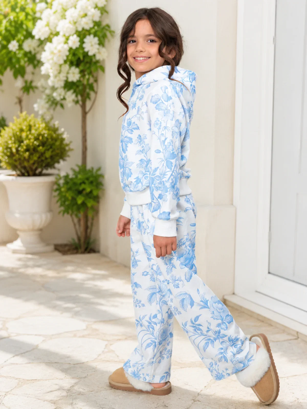 Image of Floral Dreams Hoodie Sweatshirt and Lounge Pant Set