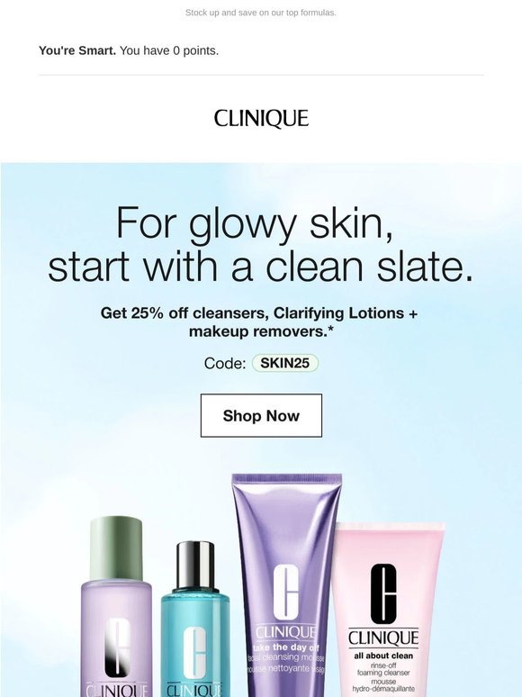 25% off cleansers and more.
