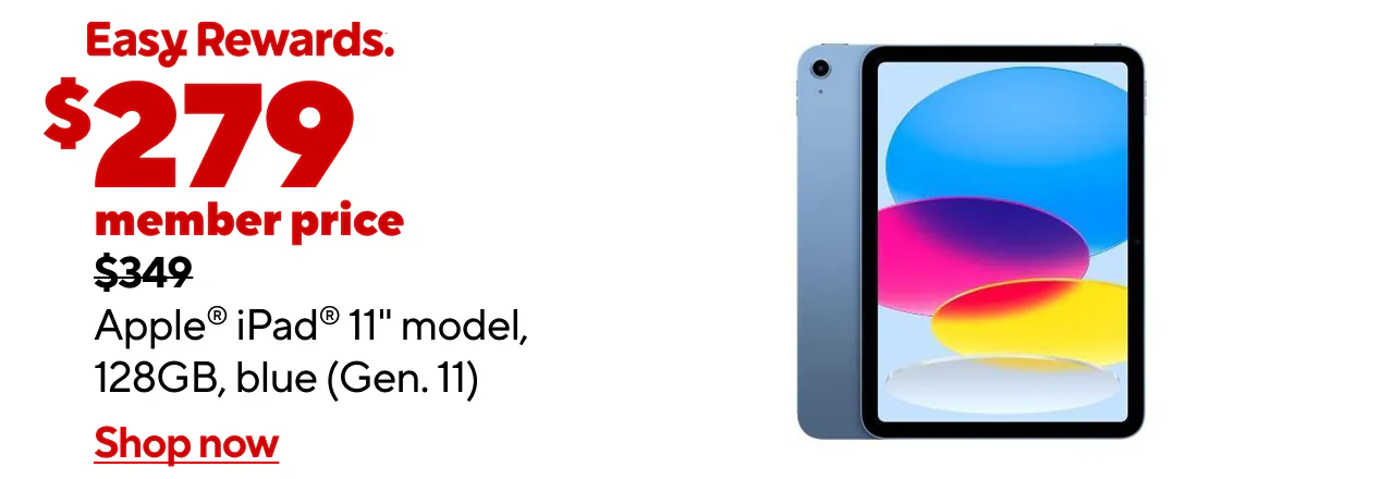 Members Only $349, Save $70, $279 Apple 11-inch iPad 128GB Blue