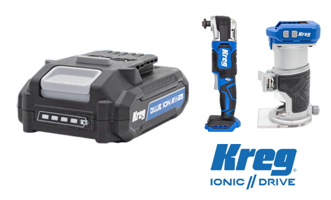 Kreg router and drill driver with battery and charger