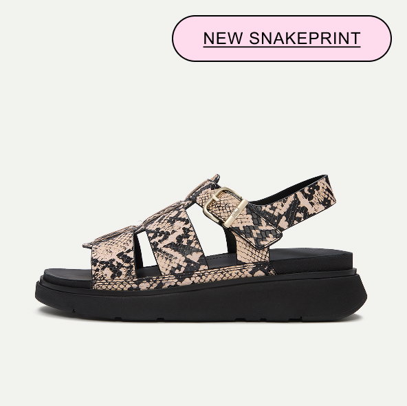 GEN-FF Leather Fisherman Sandals - Taupe Snake
