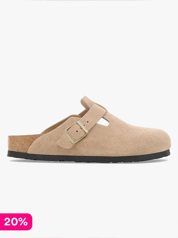 Klassiske clogs i mykt semsket skinn