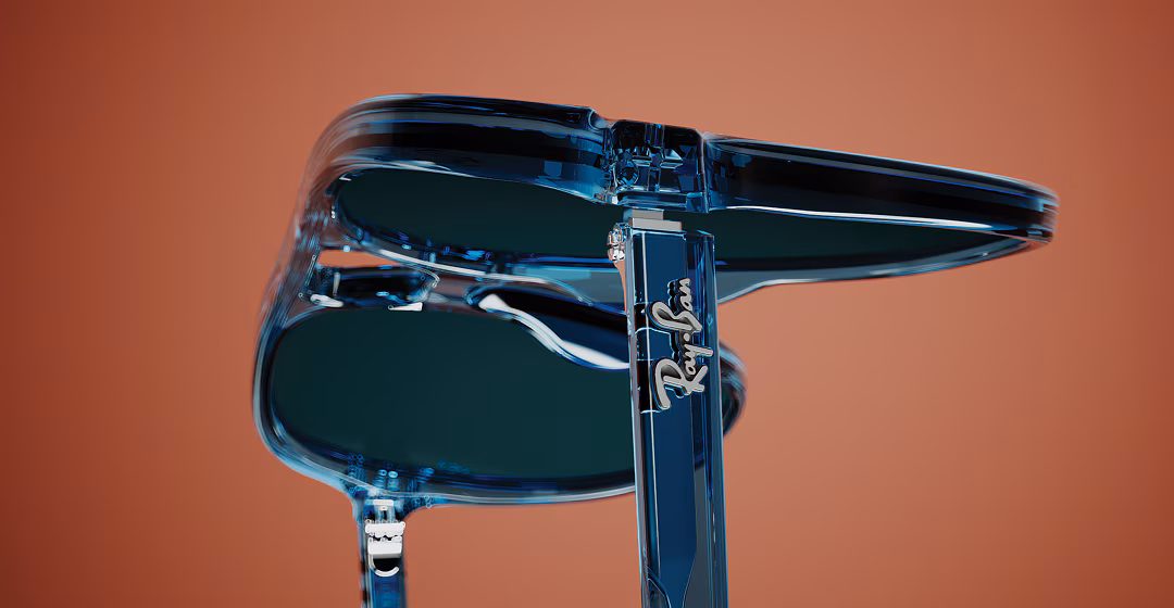 Transparent blue frames.