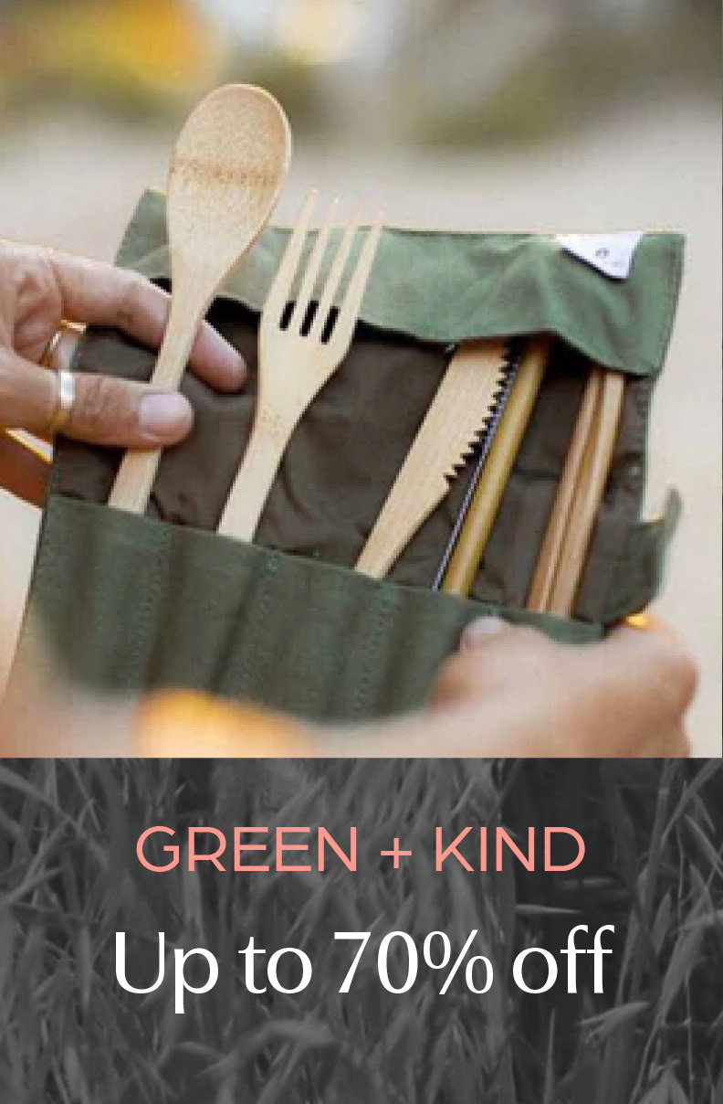 Save up to 70% off Green + Kind