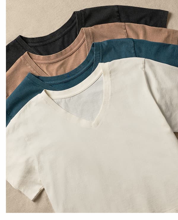 Organic Vintage Jersey V-Neck Tee