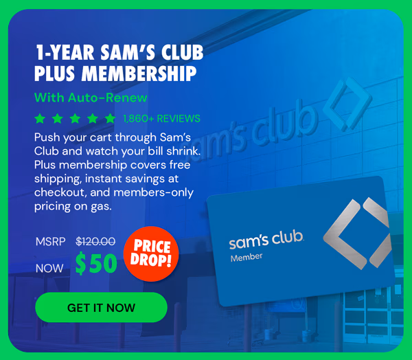 1-Year Sam's Club Plus Membership with Auto-Renew