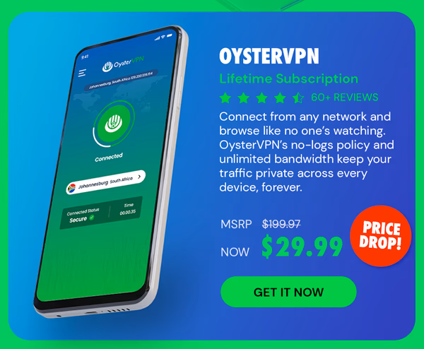 OysterVPN: VPN Lifetime Subscription