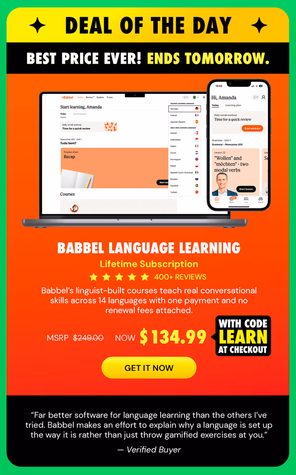 Babbel Language Learning: Lifetime Subscription (All Languages)