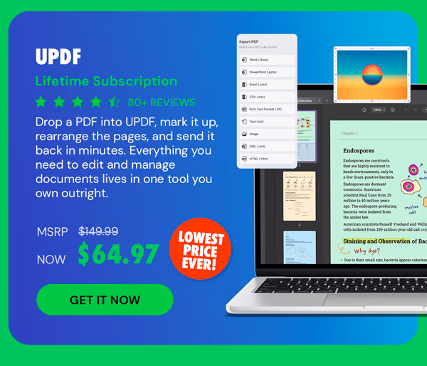 UPDF - Edit, Convert, AI Chat with PDF: Lifetime Subscription