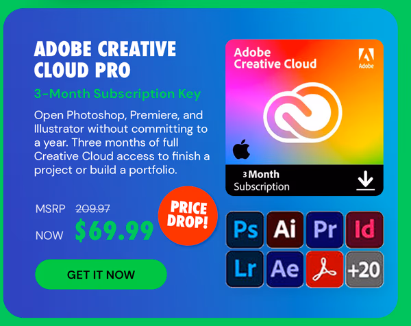 Adobe Creative Cloud Pro: 3-Month Subscription Key