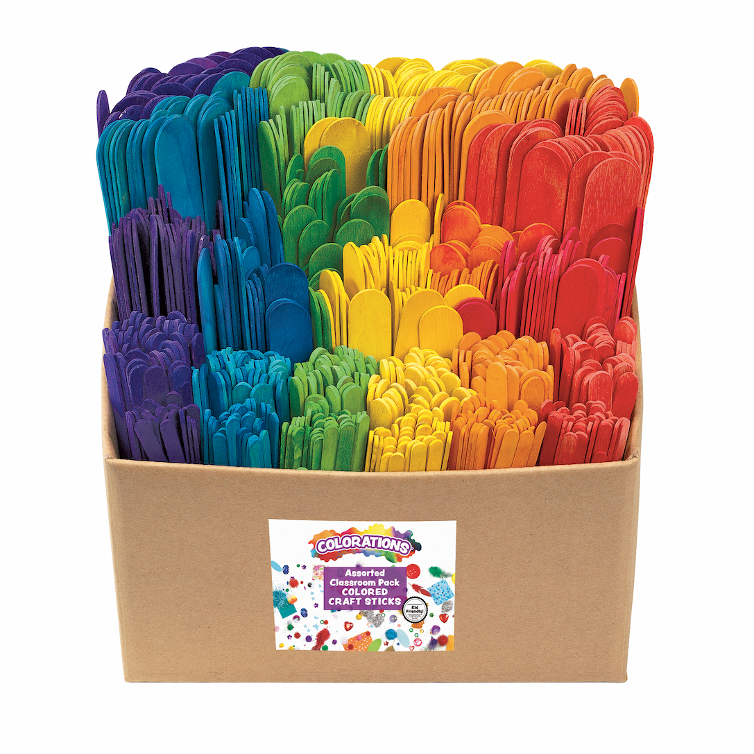 Colorations® Colored Craft Sticks Classroom Pack - 1,200 Pieces