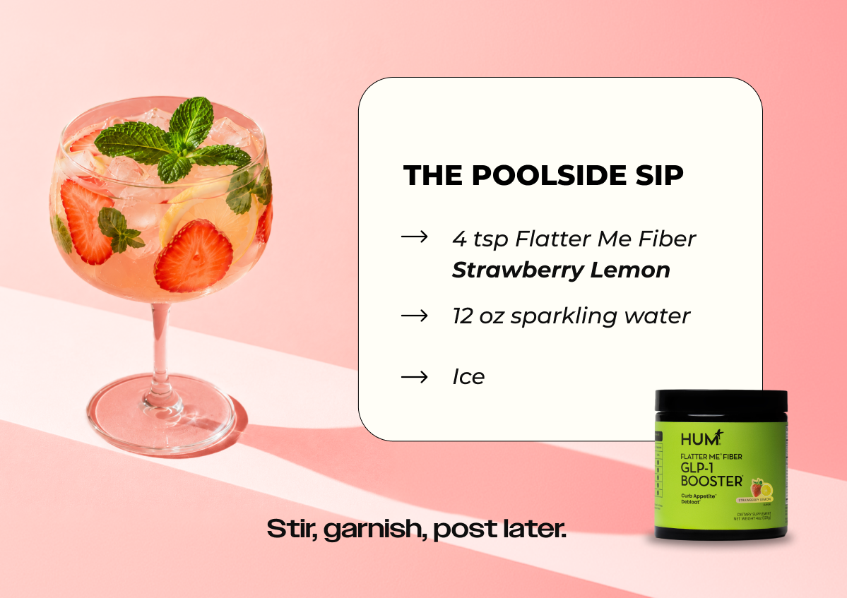 Flatter Me Fiber Strawberry Lemon - GLP-1 Booster made for summer moments