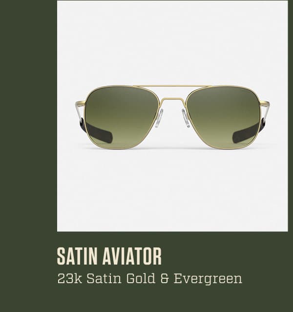 Aviator - 23k Satin Gold & Evergreen