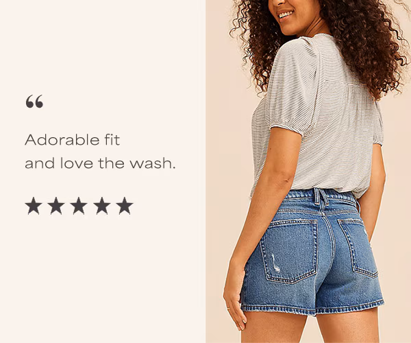 “Adorable fit and love the wash. Model wearing maurices clothing.