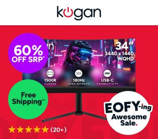 Kogan Infinity 34" Curved Ultrawide Mini-LED WQHD 180Hz USB-C Gaming Monitor Product Image