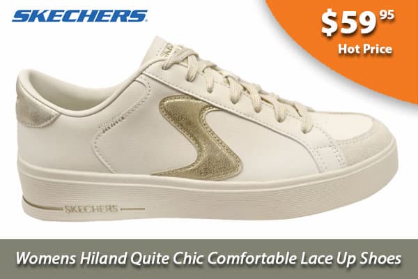 Skechers Womens Hiland Quite Chic Comfortable Lace Up Shoes