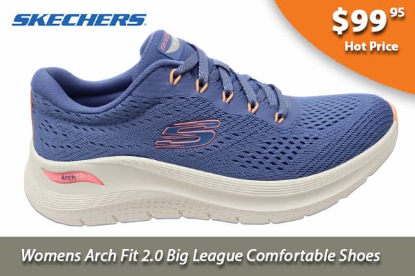 Skechers Womens Arch Fit 2.0 Big League Comfortable Shoes