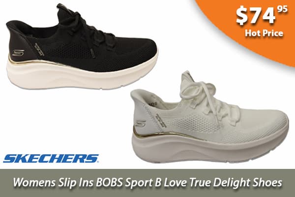Skechers Womens Slip Ins BOBS Sport B Love True Delight Shoes