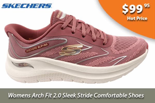 Skechers Womens Arch Fit 2.0 Sleek Stride Comfortable Shoes