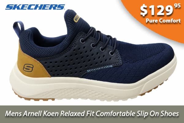 Skechers Mens Arnell Koen Relaxed Fit Comfortable Slip On Shoes