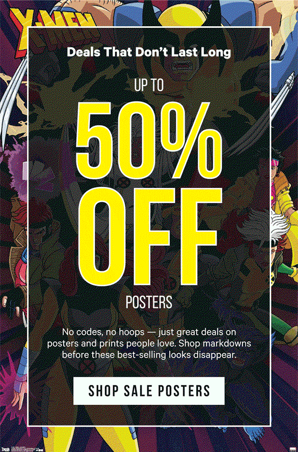 Up to 50% Off Posters: No codes, no hoops — just great deals on posters and prints people love. Shop markdowns before these best-selling looks disappear.