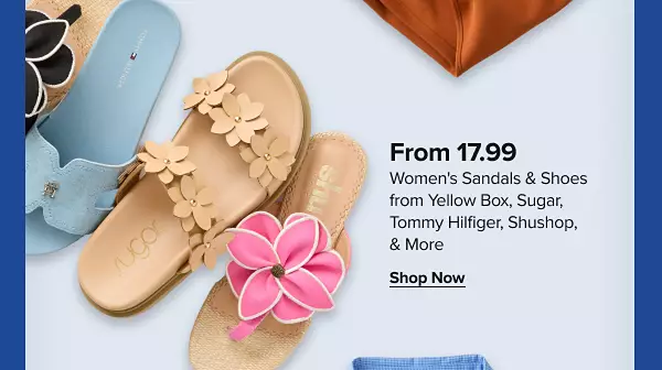 From 17.99 womens sandals and shoes from Yellow Box, Sugar, Tommy Hilfiger, Shushop and more. Shop now. Four different styles of sandals.