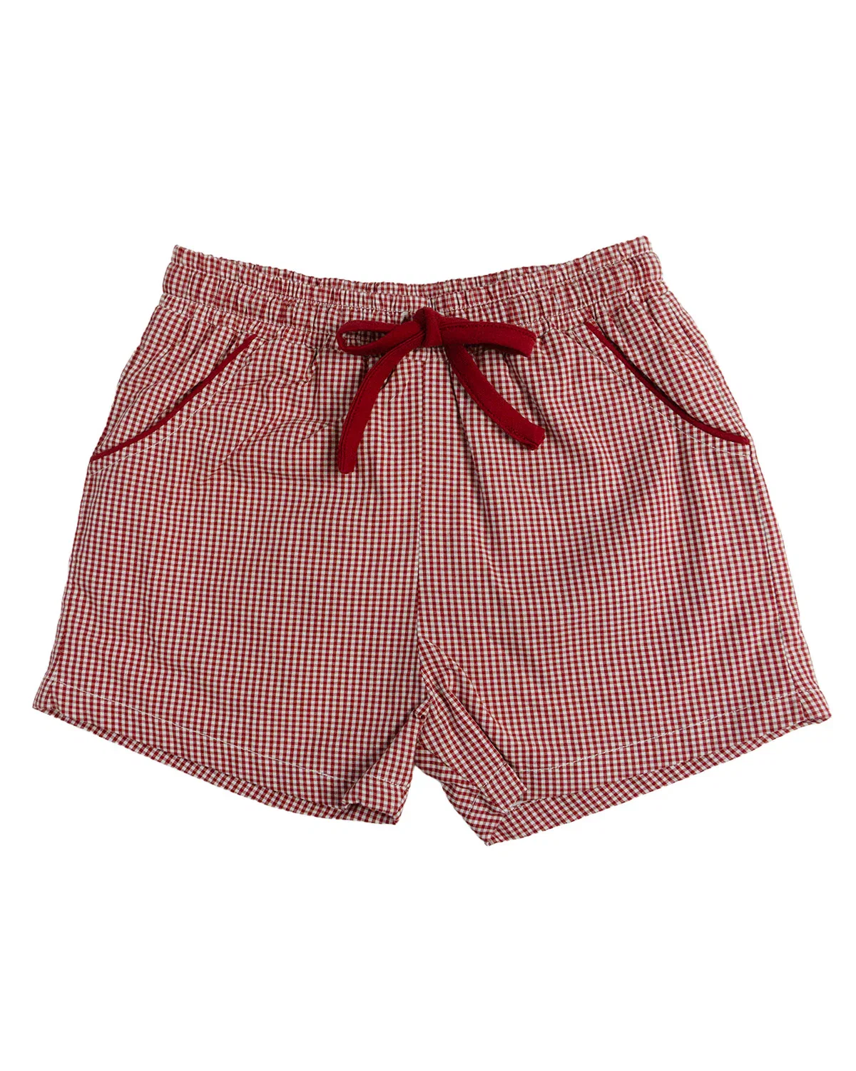 Image of Deep Red Gingham Shorts