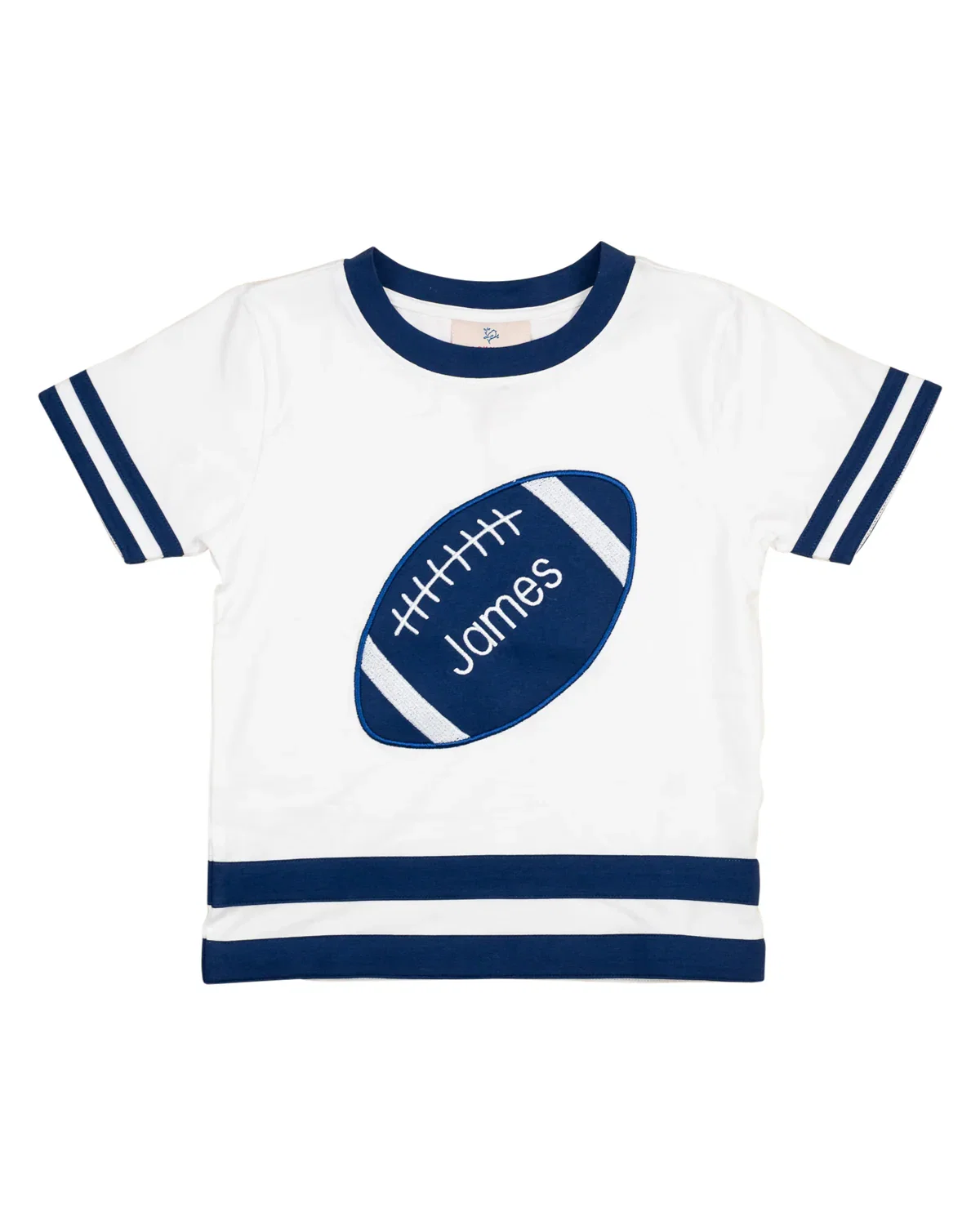 Image of Go! Fight! Win! Navy Blue Football Appliqué Shirt