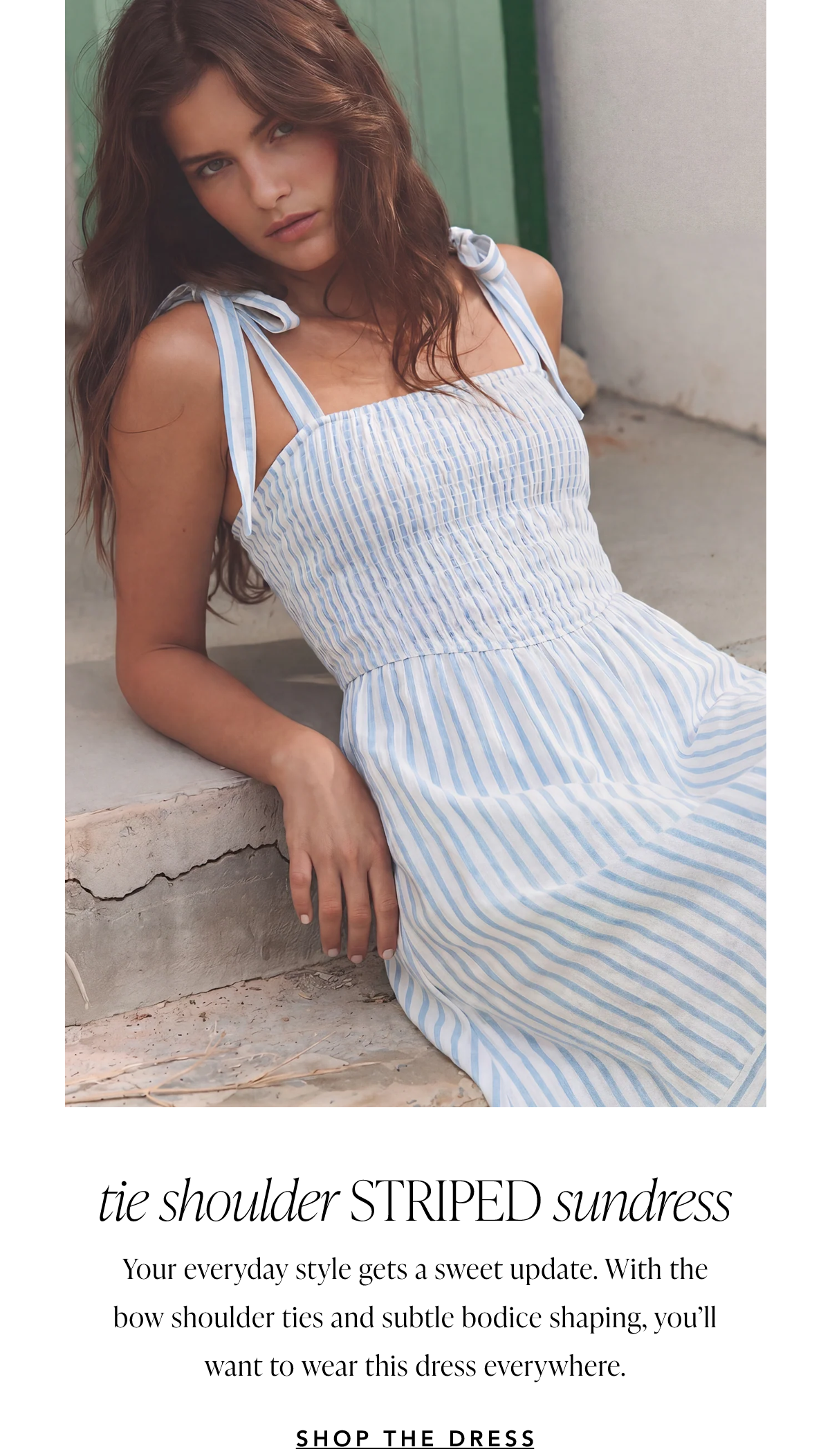 Sleeveless Tie Shoulder Ruched Bodice Striped Maxi Sun Nap Dress