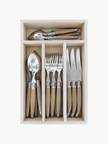 Cubiertos artesanales muy pulidos Debutant, 6 comensales, set de 24